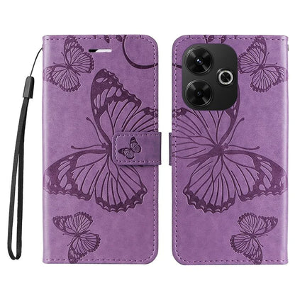 KT Imprinting Flower Series-2 For Xiaomi Redmi 13 5G / 13 4G Case Floral Butterfly Leather Stand Phone Cover