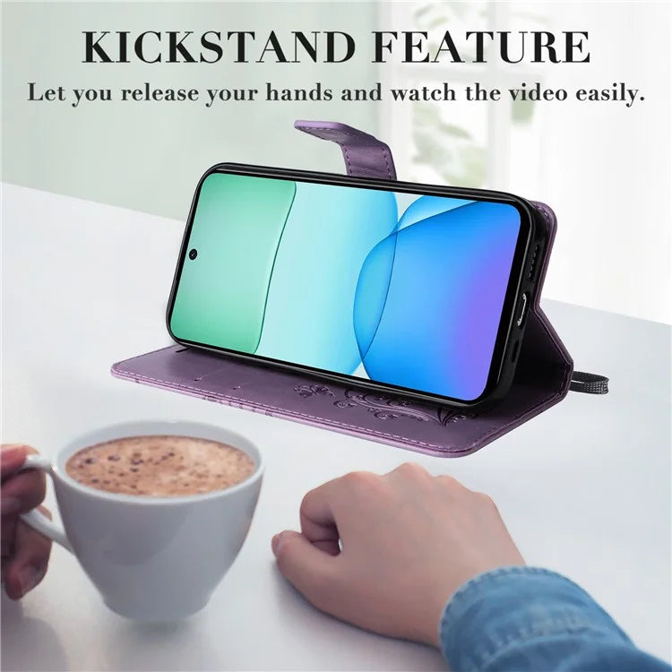 KT Imprinting Flower Series-2 For Xiaomi Redmi 13 5G / 13 4G Case Floral Butterfly Leather Stand Phone Cover