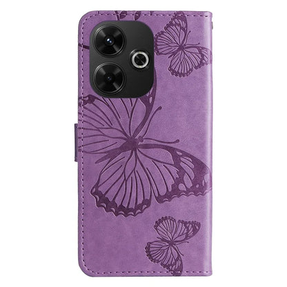 KT Imprinting Flower Series-2 For Xiaomi Redmi 13 5G / 13 4G Case Floral Butterfly Leather Stand Phone Cover