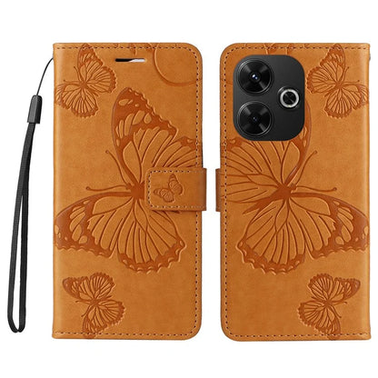 KT Imprinting Flower Series-2 For Xiaomi Redmi 13 5G / 13 4G Case Floral Butterfly Leather Stand Phone Cover