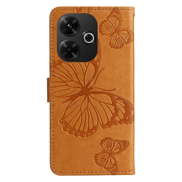 KT Imprinting Flower Series-2 For Xiaomi Redmi 13 5G / 13 4G Case Floral Butterfly Leather Stand Phone Cover