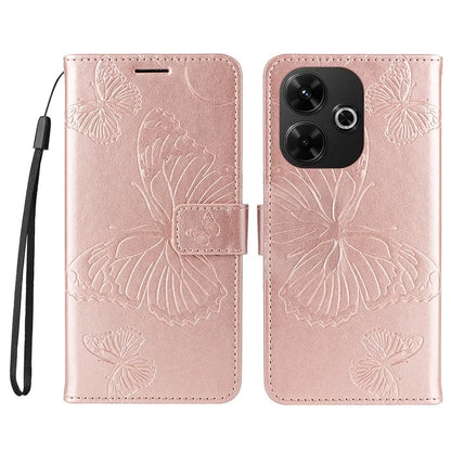 KT Imprinting Flower Series-2 For Xiaomi Redmi 13 5G / 13 4G Case Floral Butterfly Leather Stand Phone Cover