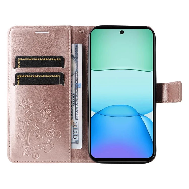 KT Imprinting Flower Series-2 For Xiaomi Redmi 13 5G / 13 4G Case Floral Butterfly Leather Stand Phone Cover