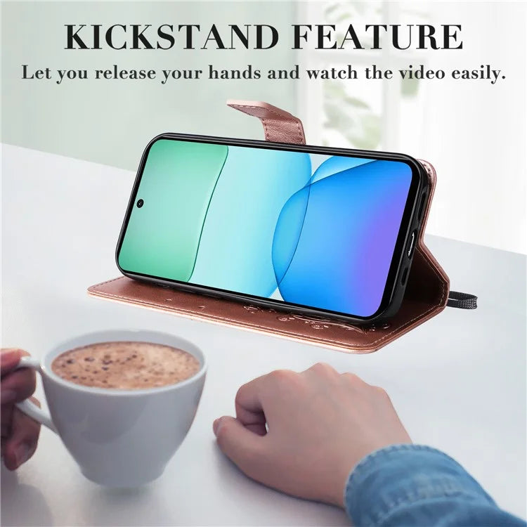 KT Imprinting Flower Series-2 For Xiaomi Redmi 13 5G / 13 4G Case Floral Butterfly Leather Stand Phone Cover