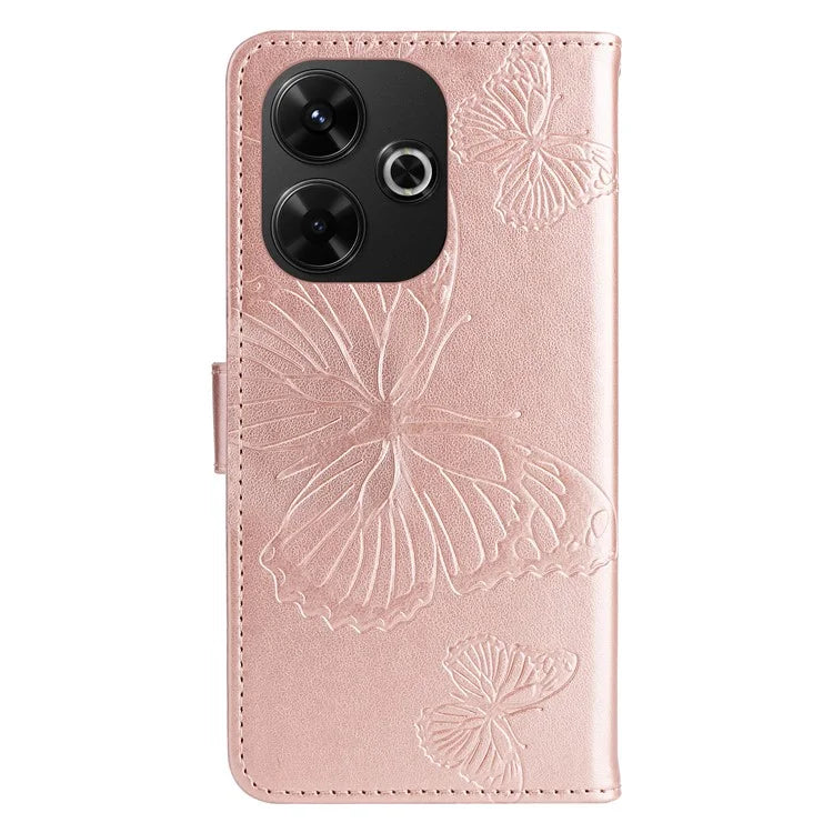 KT Imprinting Flower Series-2 For Xiaomi Redmi 13 5G / 13 4G Case Floral Butterfly Leather Stand Phone Cover