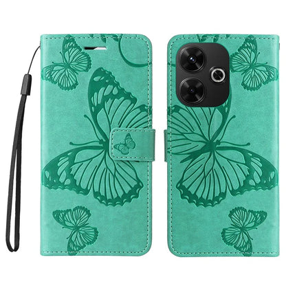 KT Imprinting Flower Series-2 For Xiaomi Redmi 13 5G / 13 4G Case Floral Butterfly Leather Stand Phone Cover