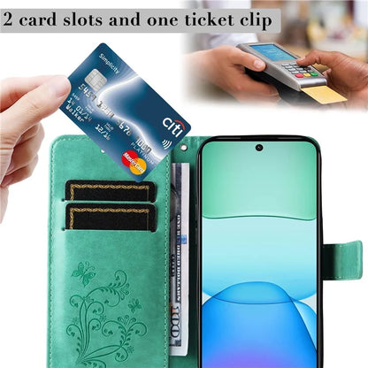 KT Imprinting Flower Series-2 For Xiaomi Redmi 13 5G / 13 4G Case Floral Butterfly Leather Stand Phone Cover