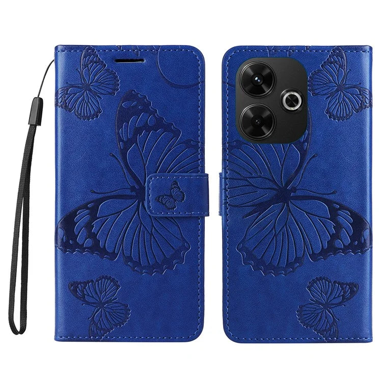 KT Imprinting Flower Series-2 For Xiaomi Redmi 13 5G / 13 4G Case Floral Butterfly Leather Stand Phone Cover