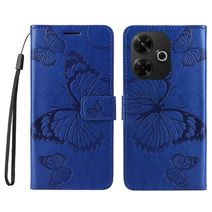 KT Imprinting Flower Series-2 For Xiaomi Redmi 13 5G / 13 4G Case Floral Butterfly Leather Stand Phone Cover