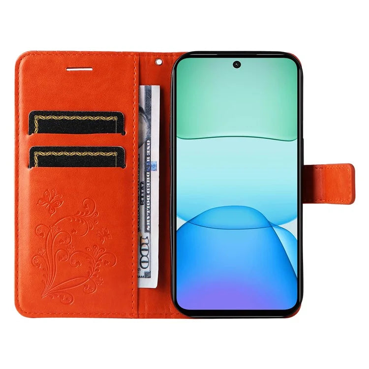 KT Imprinting Flower Series-2 For Xiaomi Redmi 13 5G / 13 4G Case Floral Butterfly Leather Stand Phone Cover