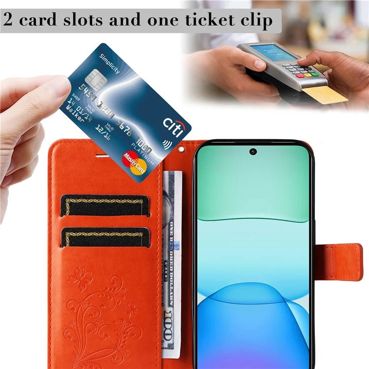 KT Imprinting Flower Series-2 For Xiaomi Redmi 13 5G / 13 4G Case Floral Butterfly Leather Stand Phone Cover