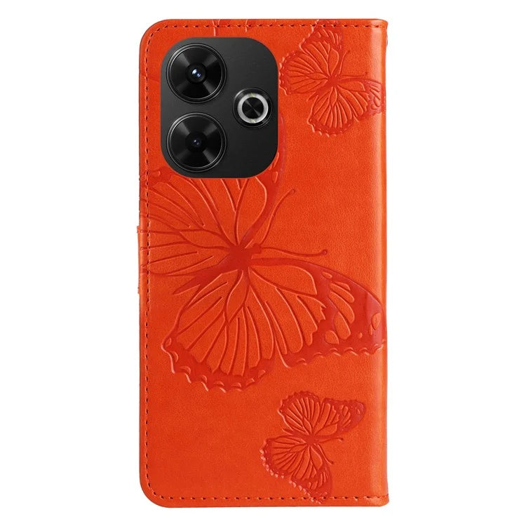 KT Imprinting Flower Series-2 For Xiaomi Redmi 13 5G / 13 4G Case Floral Butterfly Leather Stand Phone Cover