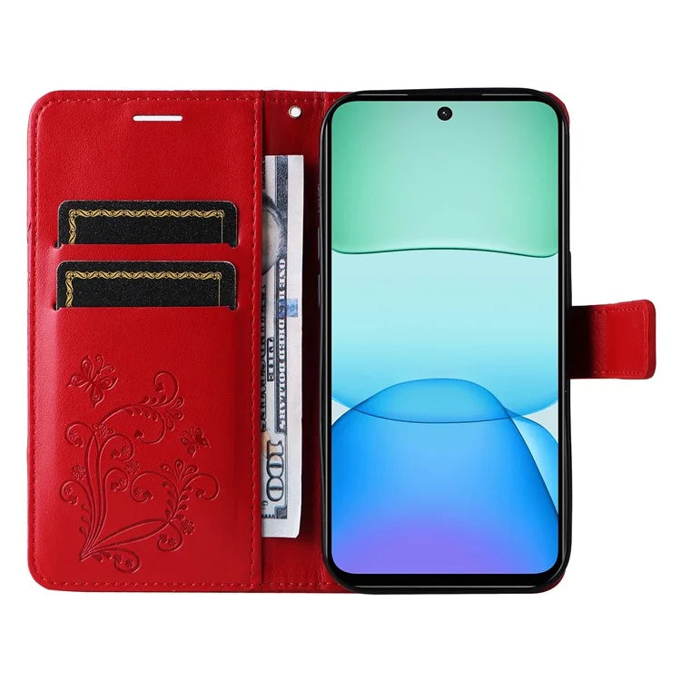 KT Imprinting Flower Series-2 For Xiaomi Redmi 13 5G / 13 4G Case Floral Butterfly Leather Stand Phone Cover