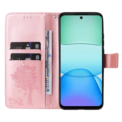 KT Imprinting Flower Series-3 For Xiaomi Redmi 13 5G / 13 4G Case Leather Phone Cover Folio Wallet Cat Tree Pattern