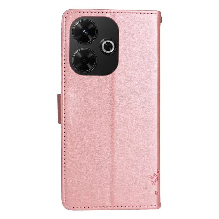 KT Imprinting Flower Series-3 For Xiaomi Redmi 13 5G / 13 4G Case Leather Phone Cover Folio Wallet Cat Tree Pattern
