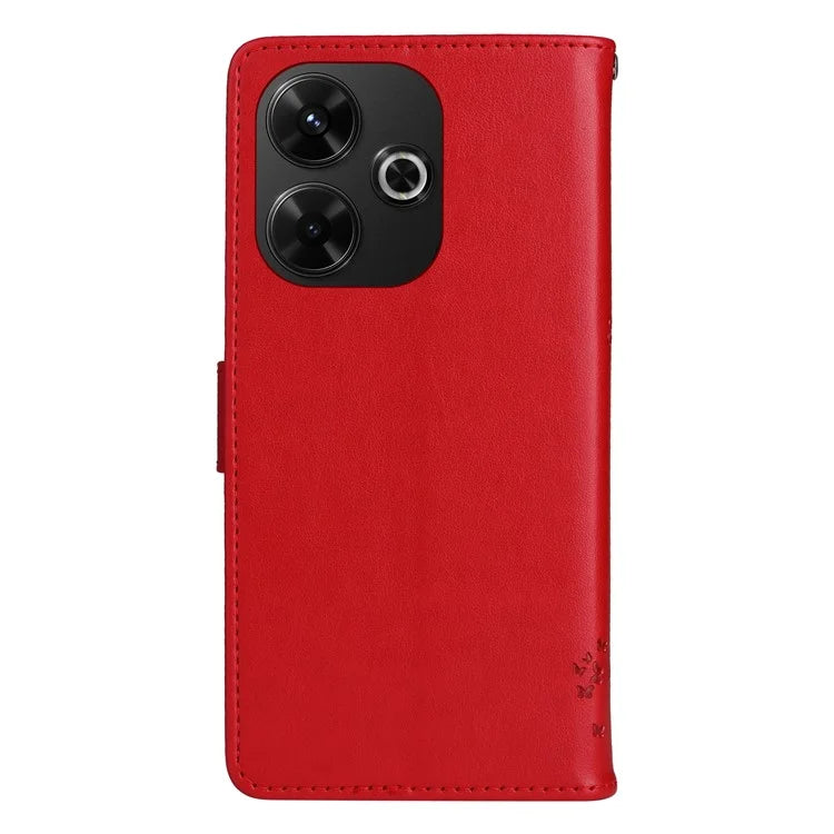 KT Imprinting Flower Series-3 For Xiaomi Redmi 13 5G / 13 4G Case Leather Phone Cover Folio Wallet Cat Tree Pattern