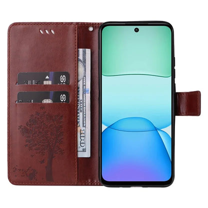 KT Imprinting Flower Series-3 For Xiaomi Redmi 13 5G / 13 4G Case Leather Phone Cover Folio Wallet Cat Tree Pattern