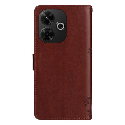 KT Imprinting Flower Series-3 For Xiaomi Redmi 13 5G / 13 4G Case Leather Phone Cover Folio Wallet Cat Tree Pattern