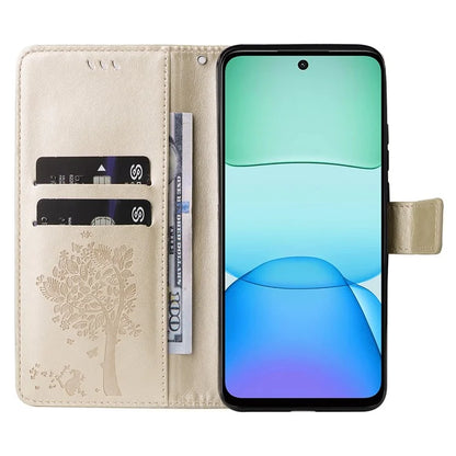 KT Imprinting Flower Series-3 For Xiaomi Redmi 13 5G / 13 4G Case Leather Phone Cover Folio Wallet Cat Tree Pattern