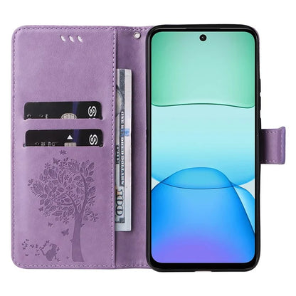 KT Imprinting Flower Series-3 For Xiaomi Redmi 13 5G / 13 4G Case Leather Phone Cover Folio Wallet Cat Tree Pattern