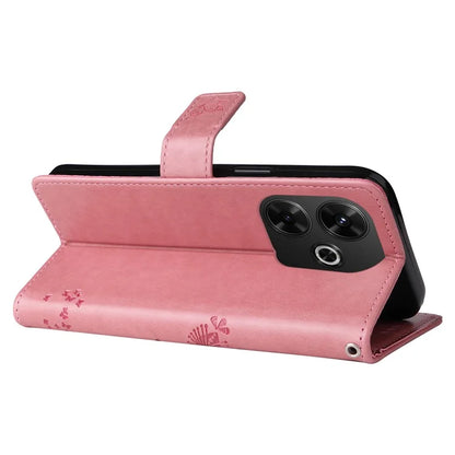KT Imprinting Flower Series-3 For Xiaomi Redmi 13 5G / 13 4G Case Leather Phone Cover Folio Wallet Cat Tree Pattern