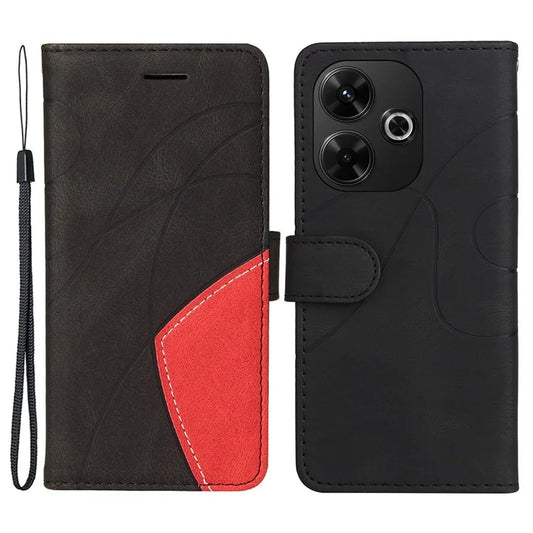 KT Leather Series-1 For Xiaomi Redmi 13 5G / 13 4G Case Wallet Leather Phone Cover Dual Color Splicing