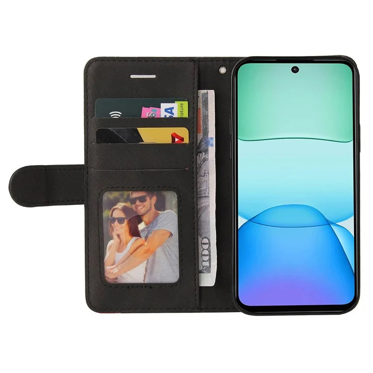 KT Leather Series-1 For Xiaomi Redmi 13 5G / 13 4G Case Wallet Leather Phone Cover Dual Color Splicing