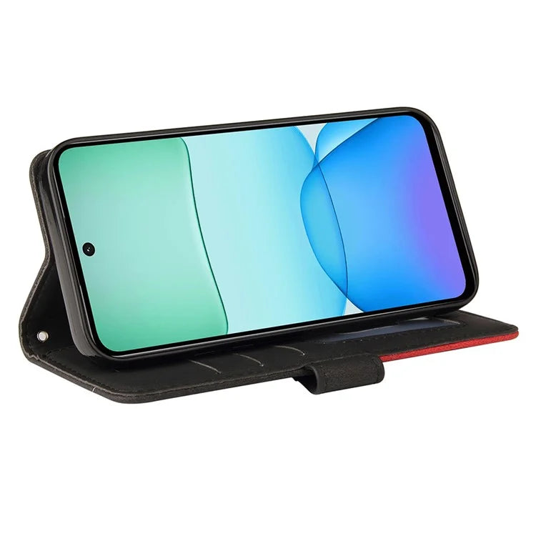 KT Leather Series-1 For Xiaomi Redmi 13 5G / 13 4G Case Wallet Leather Phone Cover Dual Color Splicing