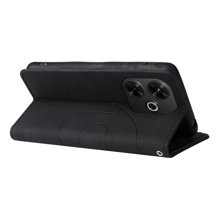 KT Leather Series-1 For Xiaomi Redmi 13 5G / 13 4G Case Wallet Leather Phone Cover Dual Color Splicing