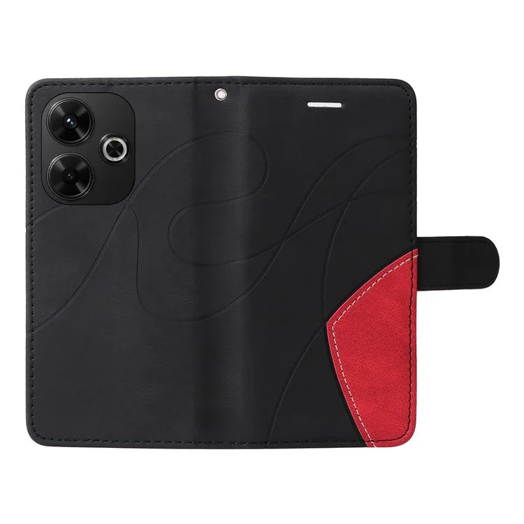KT Leather Series-1 For Xiaomi Redmi 13 5G / 13 4G Case Wallet Leather Phone Cover Dual Color Splicing