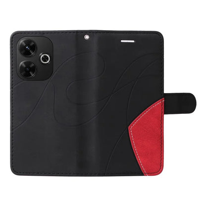 KT Leather Series-1 For Xiaomi Redmi 13 5G / 13 4G Case Wallet Leather Phone Cover Dual Color Splicing