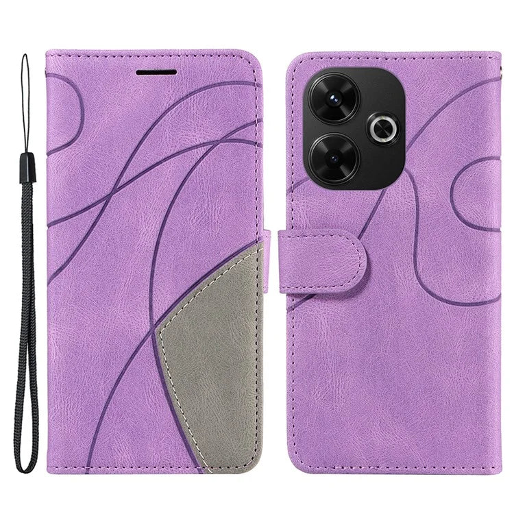 KT Leather Series-1 For Xiaomi Redmi 13 5G / 13 4G Case Wallet Leather Phone Cover Dual Color Splicing