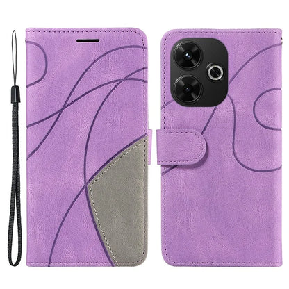 KT Leather Series-1 For Xiaomi Redmi 13 5G / 13 4G Case Wallet Leather Phone Cover Dual Color Splicing