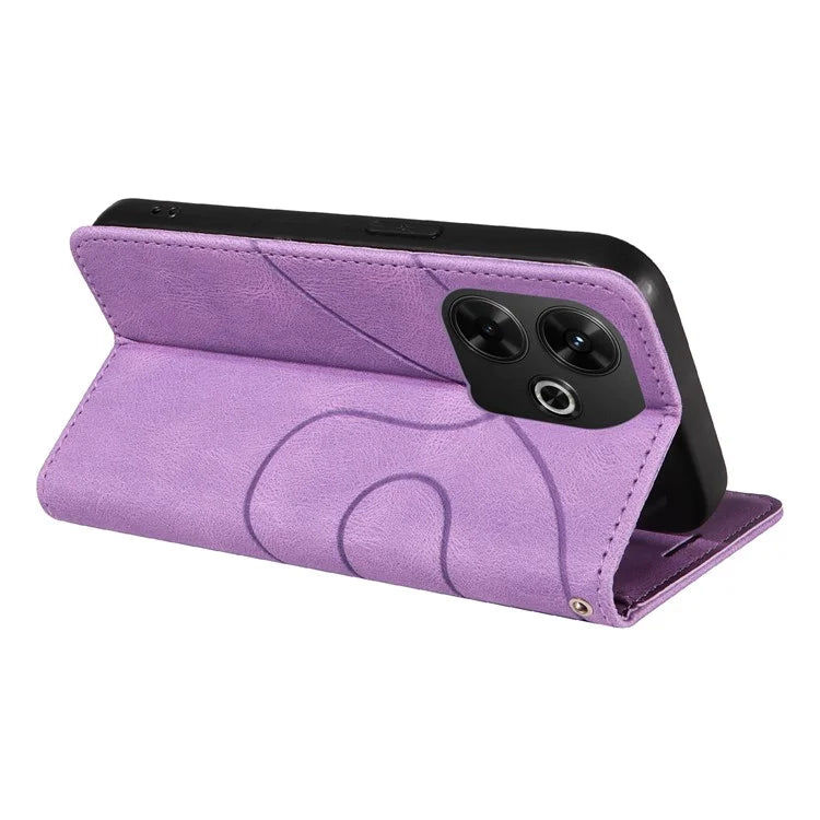 KT Leather Series-1 For Xiaomi Redmi 13 5G / 13 4G Case Wallet Leather Phone Cover Dual Color Splicing