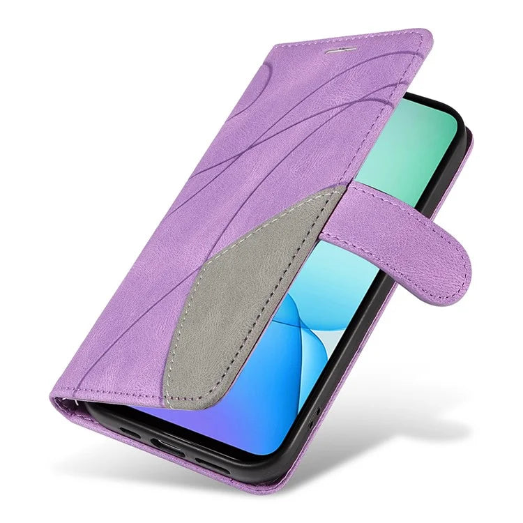 KT Leather Series-1 For Xiaomi Redmi 13 5G / 13 4G Case Wallet Leather Phone Cover Dual Color Splicing