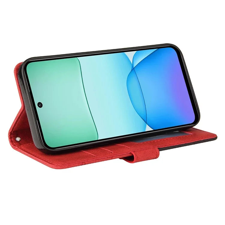 KT Leather Series-1 For Xiaomi Redmi 13 5G / 13 4G Case Wallet Leather Phone Cover Dual Color Splicing