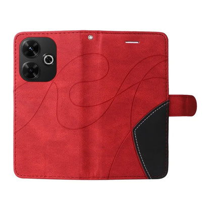 KT Leather Series-1 For Xiaomi Redmi 13 5G / 13 4G Case Wallet Leather Phone Cover Dual Color Splicing