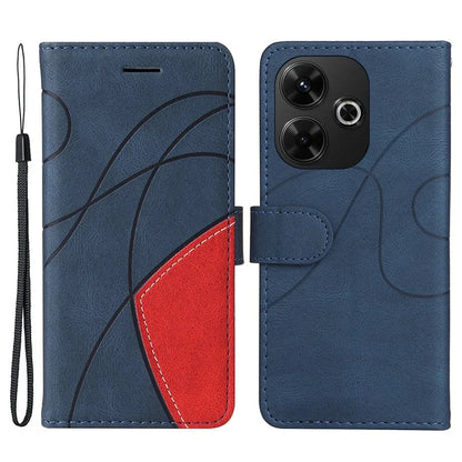 KT Leather Series-1 For Xiaomi Redmi 13 5G / 13 4G Case Wallet Leather Phone Cover Dual Color Splicing