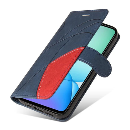 KT Leather Series-1 For Xiaomi Redmi 13 5G / 13 4G Case Wallet Leather Phone Cover Dual Color Splicing