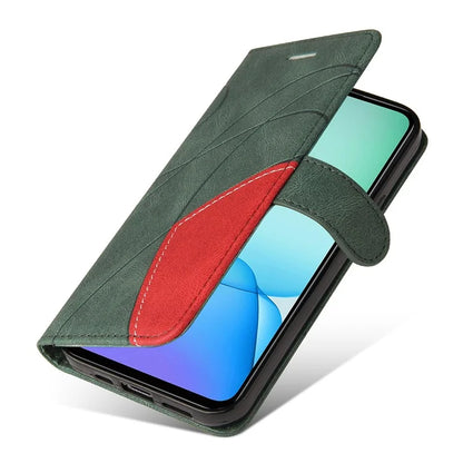 KT Leather Series-1 For Xiaomi Redmi 13 5G / 13 4G Case Wallet Leather Phone Cover Dual Color Splicing