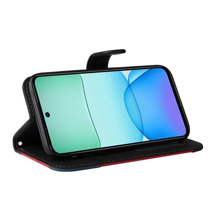 For Xiaomi Redmi 13 5G / 13 4G Case Flip Stand PU Leather Phone Cover 3-Color Splicing Colors