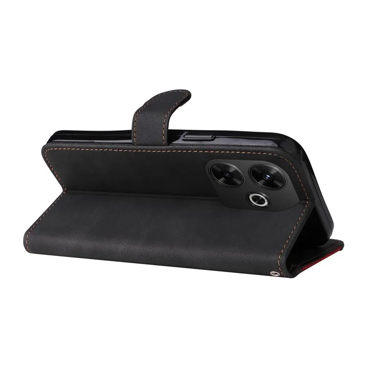 For Xiaomi Redmi 13 5G / 13 4G Case Flip Stand PU Leather Phone Cover 3-Color Splicing Colors