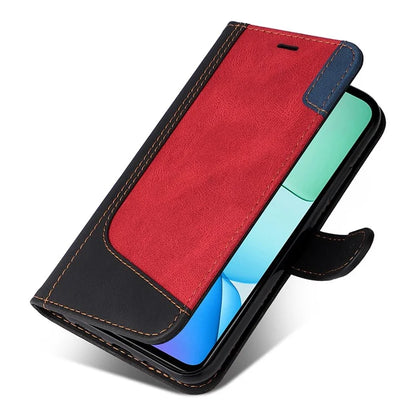 For Xiaomi Redmi 13 5G / 13 4G Case Flip Stand PU Leather Phone Cover 3-Color Splicing Colors