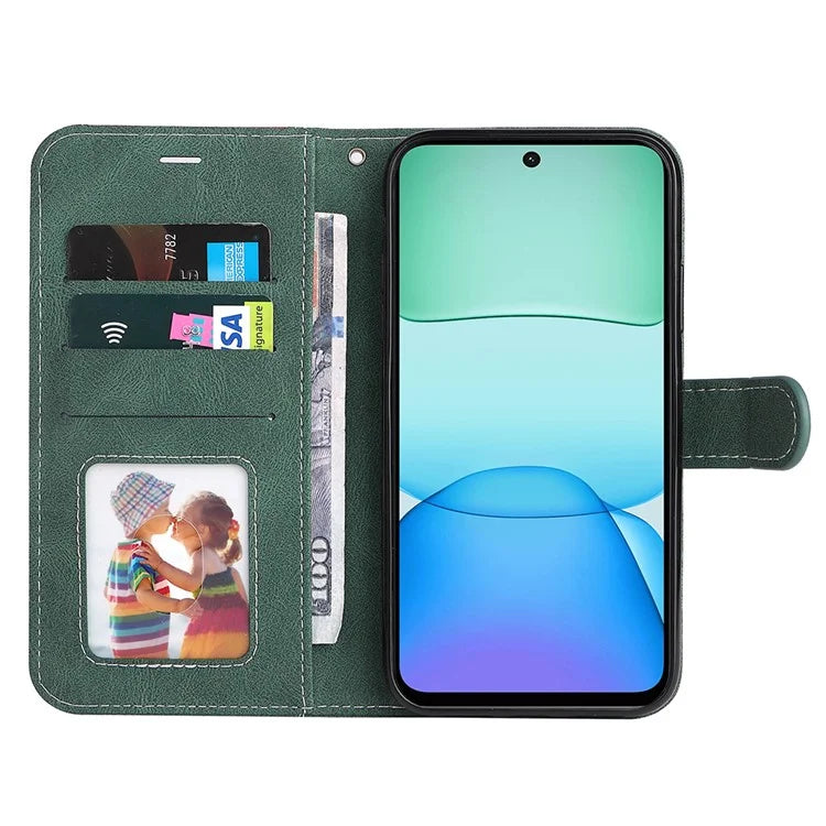 For Xiaomi Redmi 13 5G / 13 4G Case Flip Stand PU Leather Phone Cover 3-Color Splicing Colors