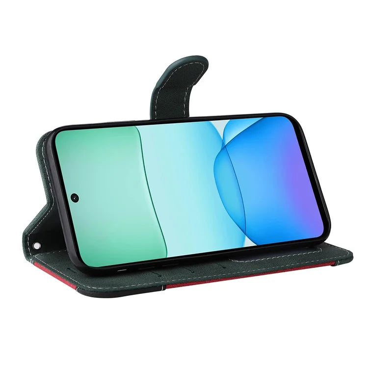 For Xiaomi Redmi 13 5G / 13 4G Case Flip Stand PU Leather Phone Cover 3-Color Splicing Colors