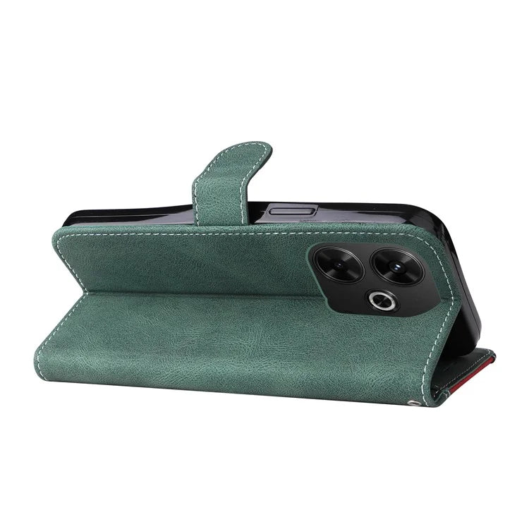 For Xiaomi Redmi 13 5G / 13 4G Case Flip Stand PU Leather Phone Cover 3-Color Splicing Colors