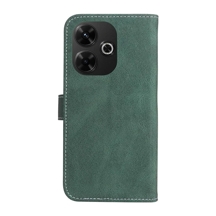 For Xiaomi Redmi 13 5G / 13 4G Case Flip Stand PU Leather Phone Cover 3-Color Splicing Colors
