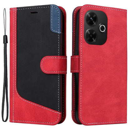 For Xiaomi Redmi 13 5G / 13 4G Case Flip Stand PU Leather Phone Cover 3-Color Splicing Colors