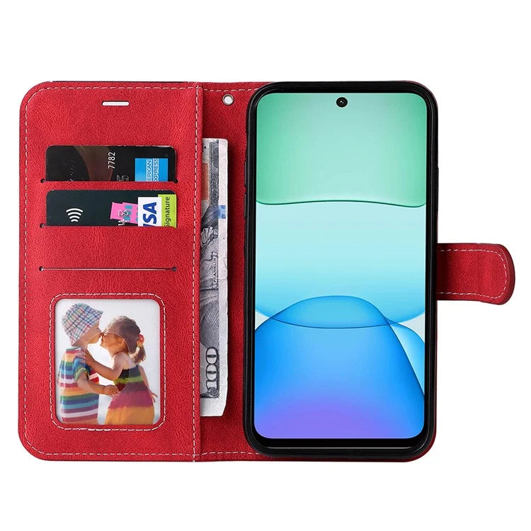 For Xiaomi Redmi 13 5G / 13 4G Case Flip Stand PU Leather Phone Cover 3-Color Splicing Colors