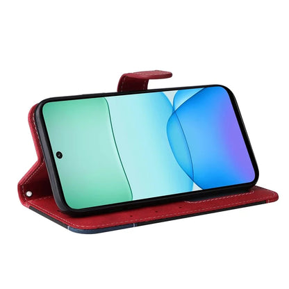 For Xiaomi Redmi 13 5G / 13 4G Case Flip Stand PU Leather Phone Cover 3-Color Splicing Colors